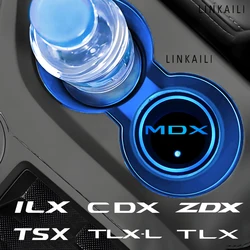 2 Pack Car Coasters 7 Color Water Coaster Holder Color Ambient Light Suitable for Acura MDX RDX TLX Anti-Slip Mat