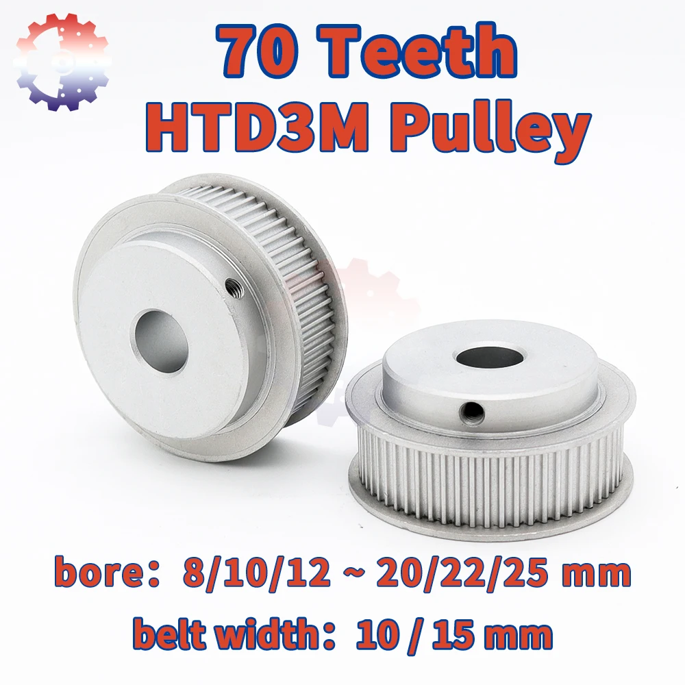 

70Teeth HTD3M Timing Pulley 3M Pulley 70T Belt Width 10 15mm Bore 8/10~22/25mm 70 Teeth 3M Belt Pulley HTD 3M Synchronous Wheel