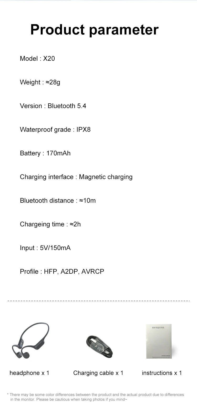 Bluetooth 5.4 Bone Conduction Earphones IPX8 Waterproof MP3 Player Hifi Ear-hook Wireless Headphone With Mic Headset For Swimmin