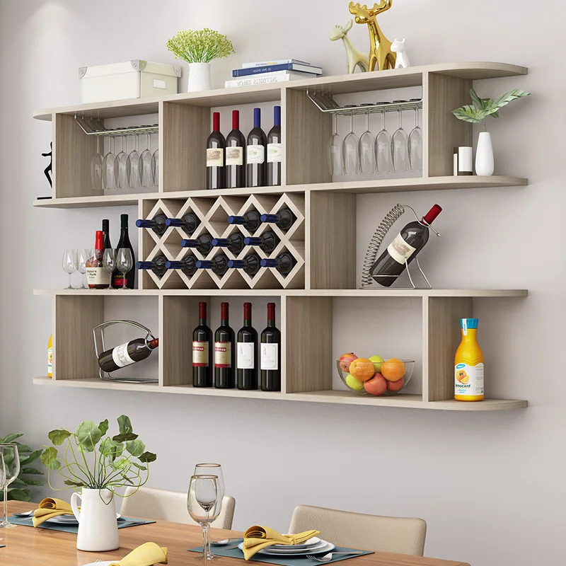 

Wall Mounted Small Bar Cabinet Wooden Storage Cellar Whisky Wine Cabinets Commercial Unique Cremalheira De Vinho Club Furniture