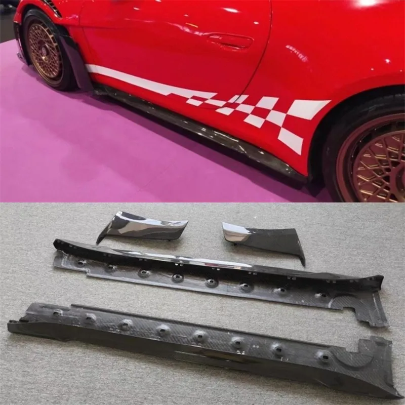 

For Porsche 911 992 ReaI Carbon Fiber Side Skirts Spoiler Kit