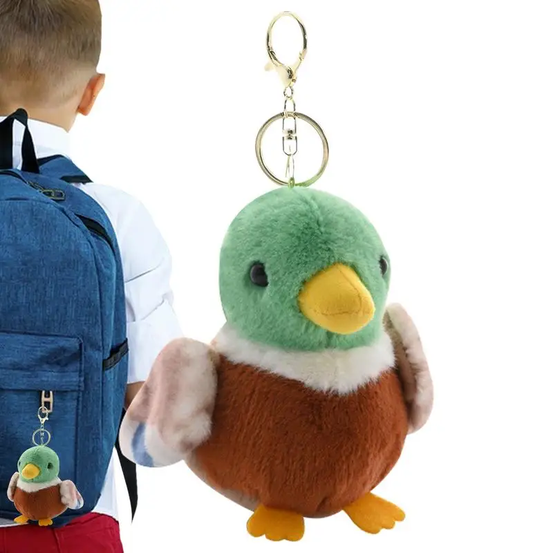 

Брелок для ключей, плюшевая кряква, сумка-утка, подвеска, 4,3-дюймовый плюшевый кошелек с животными, подвеска на рюкзак, портативный портативный для детей