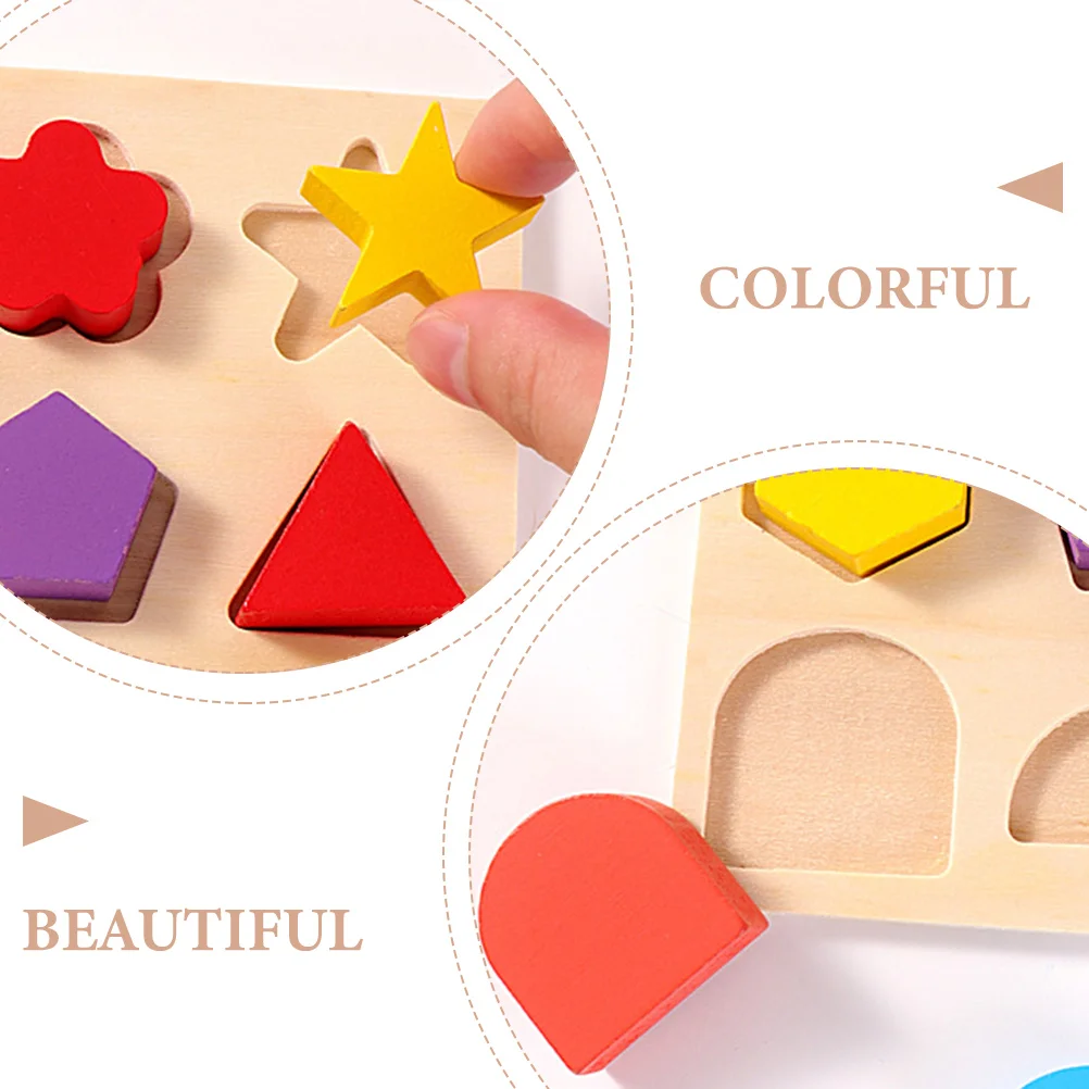 

Wooden Puzzle Board Geometric Shapes Block Recognition Toy Children Geometry Sorting