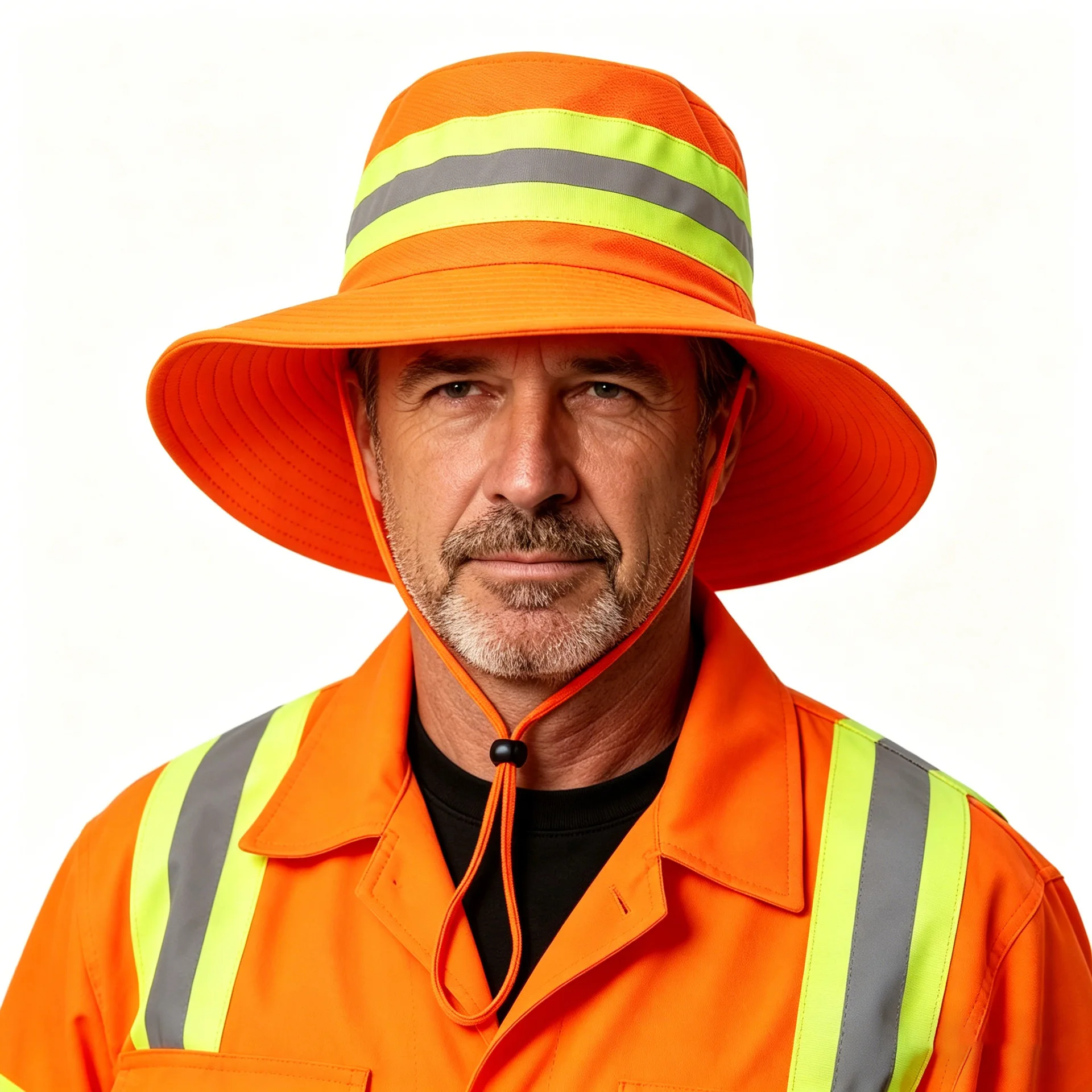 Fluorescent Sanitation Bucket Hat with Reflective Strip 2026 New Sun Protection Outdoor Work Safety Hat