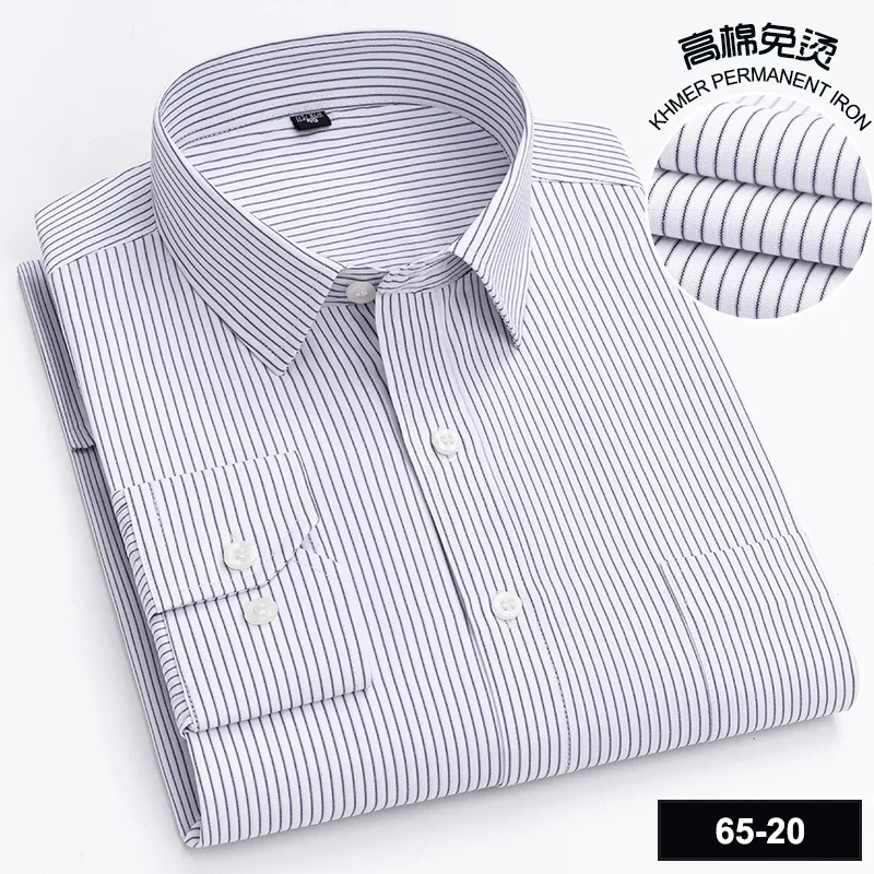 2024 New all-cotton men\'s long-sleeved business Social Shirt Vintage striped shirt Soft and comfortable designer top clothing