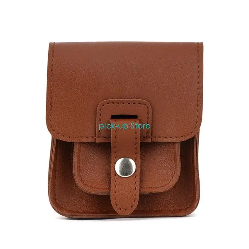 

Q5WA Leather Storage Case Organizers Carrying Bag With Scratch Resistant Interior for RG34XXSP Handheld Game Console Holder