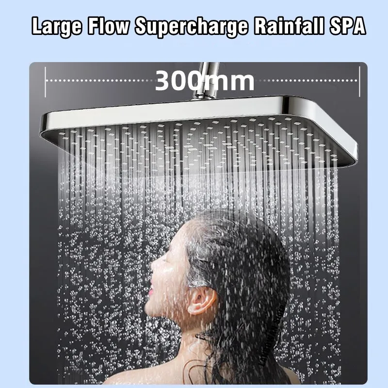 12/13 Inch Pressurized Shower Big Top Spray Home Shower Head Waterfall Rain Shower Set Four Gear Hand Spray Bathroom Accessories