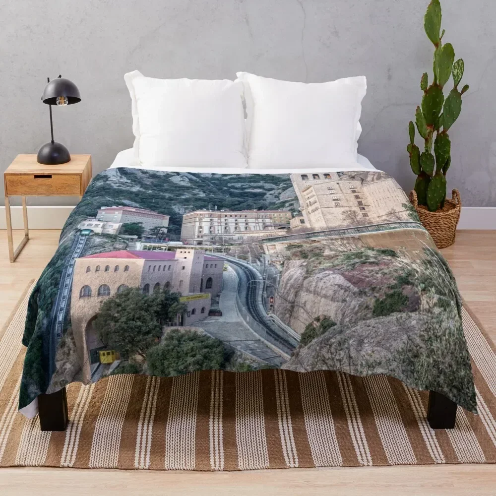 Santa Maria de Montserrat Abbey, Catalonia, Spain Throw Blanket Bed linens funny gift for sofa warm winter Blankets