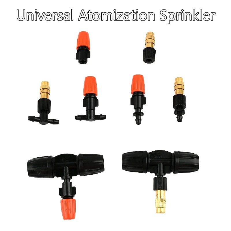 Universal Atomization Sprinkler Micro Refraction Nozzle Garden Irrigation Watering Kits Spray Rotating Hanging Dripper 10PCS