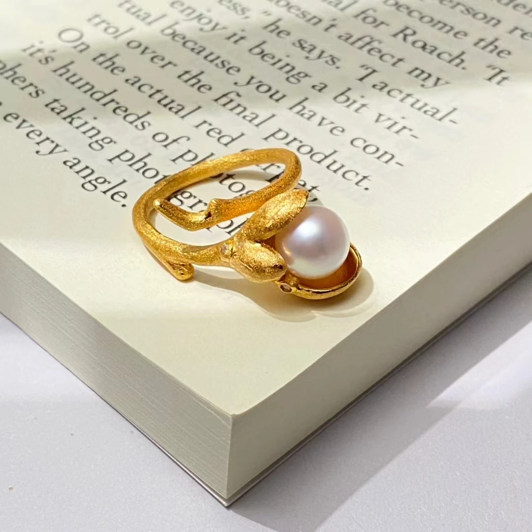 

S925 Sterling Silver Adjustable Ring Mount Settings Findings Mountings Accessory Parts Fittings for 7-8mm Pearls 5pcs/lot