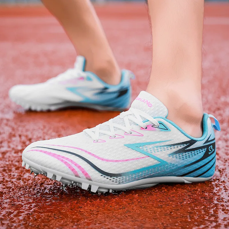 

Professional Men Track Shoes Comfortable Light Training Spiked Shoes Man Running Shoe Breathable Mesh Women's Athletics Spikes