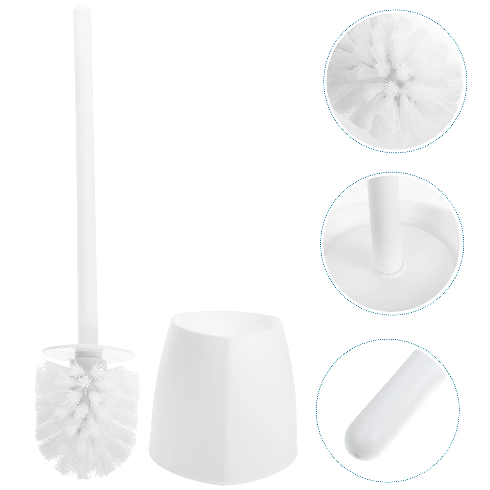 

Toilet Brush Set Bowl Cleaners Scrubber Bathroom Grubber Accessories Cleaning Tools and Holder Brushes Long Handle No Dead Ends