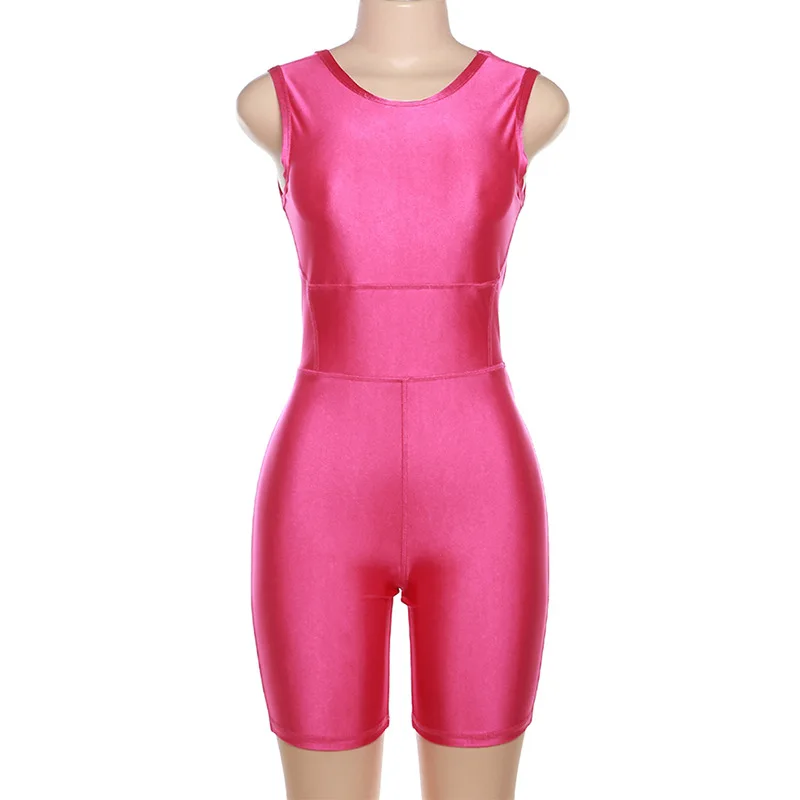 BKLD 2024 Spring Clothing New Sexy Slim Fit Open Back Hollow Out Sleeveless Tight Rompers Short Jumpsuit Romper For Women