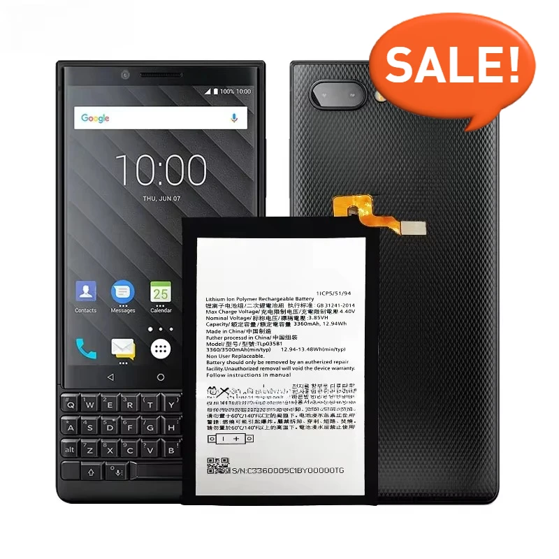 Brand New TLP035B1 3.85V 3500mAh Mobile Phone Battery for BlackBerry Keytwo KEY2 BBF100-6 BBF100-2 BBF100-4 BBF100-1 Batteries