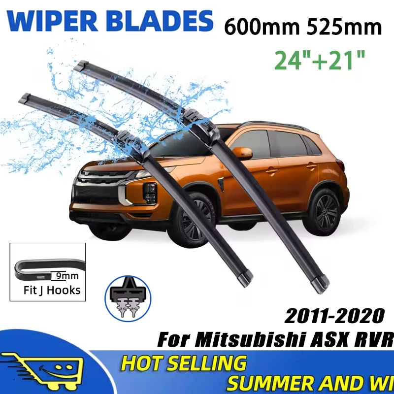 

2Pcs 24"+21" Front Windshield Wiper Blades For Mitsubishi ASX RVR 2011-2020 2012 2013 2014 2015, Quiet Durable Windscreen Wipers