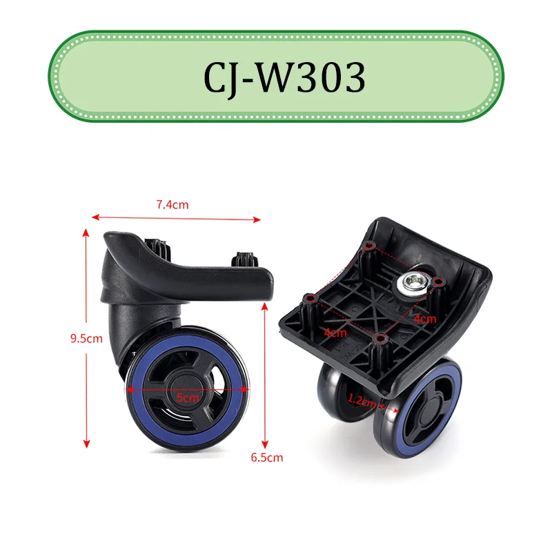 Suitable For CJ-W303 Universal Wheel Trolley Case Wheel Replacement Luggage Pulley Sliding Casters Slient Wear-resistant Repair