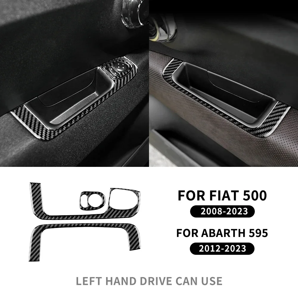 Garniture en Fibre de Carbone Souple pour Fiat 500, 2008-2011, Abarth 595, 2012, 2013, 2014-2015, 20