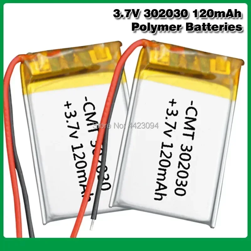 Good Qulity 3.7V 120mAH,302030 Polymer lithium ion / Li-ion battery for TOY,POWER BANK,GPS,mp3,mp4