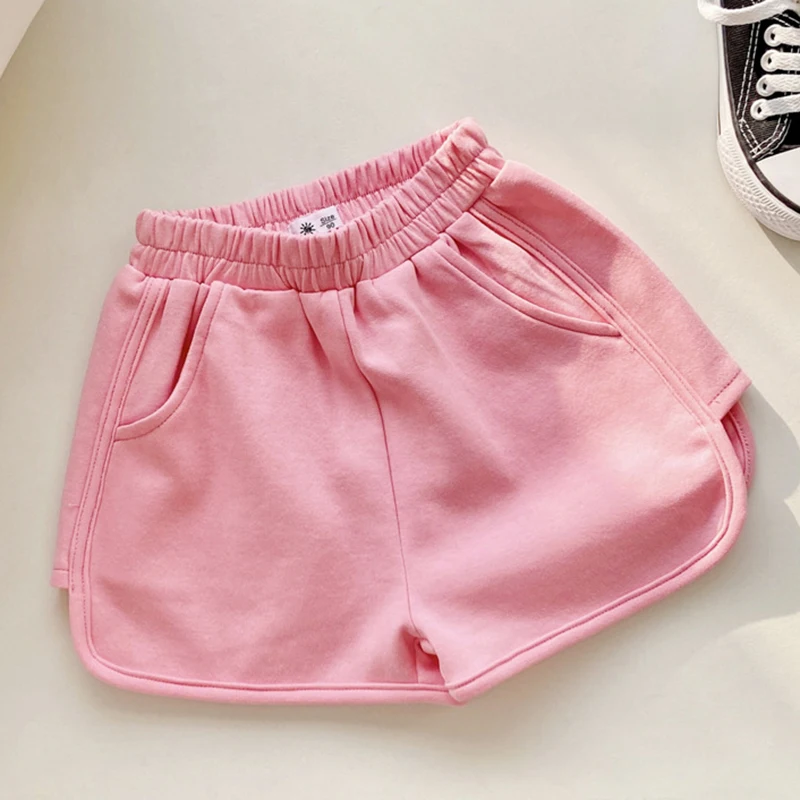 1-7Yrs Kids Shorts Boys Girls Summer Sport Shorts Pants Unisex Children Candy Color Casual Short Trousers Bottoms Korean Style