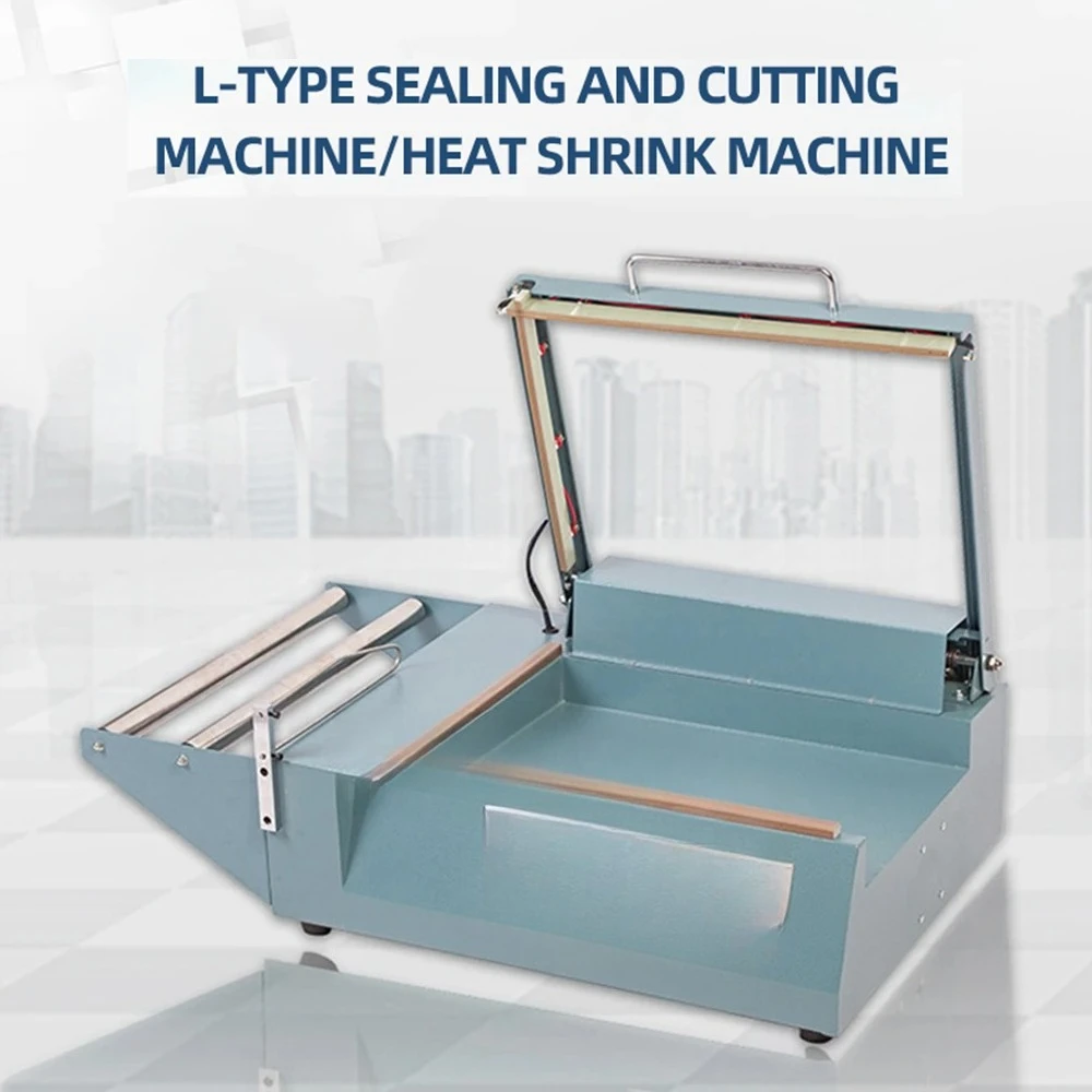 

Для 220 В 800 Вт Manuelle L-Typ Schrumpffolie Kunststofffolie Pof Film Versiegelung und Schneiden Verpackungsmaschine