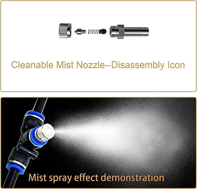 Misting Cooling System Low Pressure Atomizing Nozzles 6mm Slip lock Quick Connectors Humidify Watering Landscapingc Sprayer 1 Pc