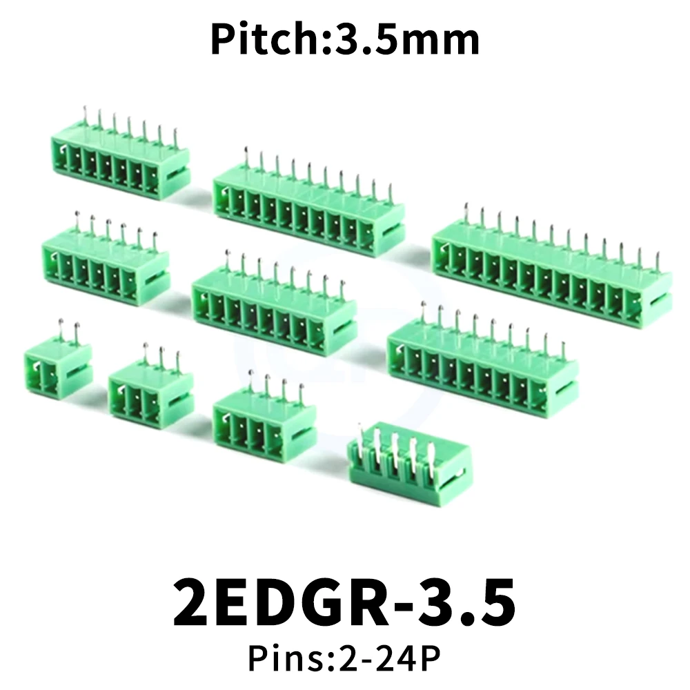 (10 Pcs) KF 2EDGR 3.5mm - 2P 3P 4P ~ 24P Connector Terminal Block Pluggable Pitch 15EDGR Only Curved Needles KF2EDGR 3.5