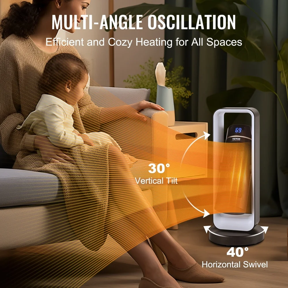 원격 제어 온도 조절기 진동 타이머 안전 난방 휴대용 실내 사용 기능이 있는 1500W 전기 공간 히터