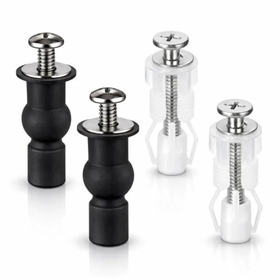 

2 Set Toilet Seat Screws, Stainless Steel Toilet Seat Bolts with Expanding Rubber and Plastic Nuts - Universal Toilet Hardware