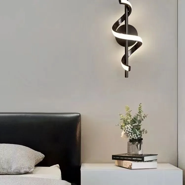 

Linear Spiral Aluminum Dimming PVC Shade Lantern Light Luxury Lamp Wall for Corridor Bedside Living Room