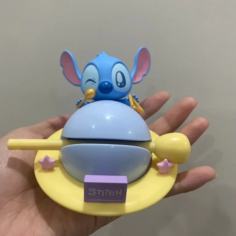 Disney Stitch Houten Vis Muziek Klop Muziek Serie Blind Box Kawaii Verwijderbare Pop Verrassingsgeschenken Bureau Ornament Collectie Speelgoed