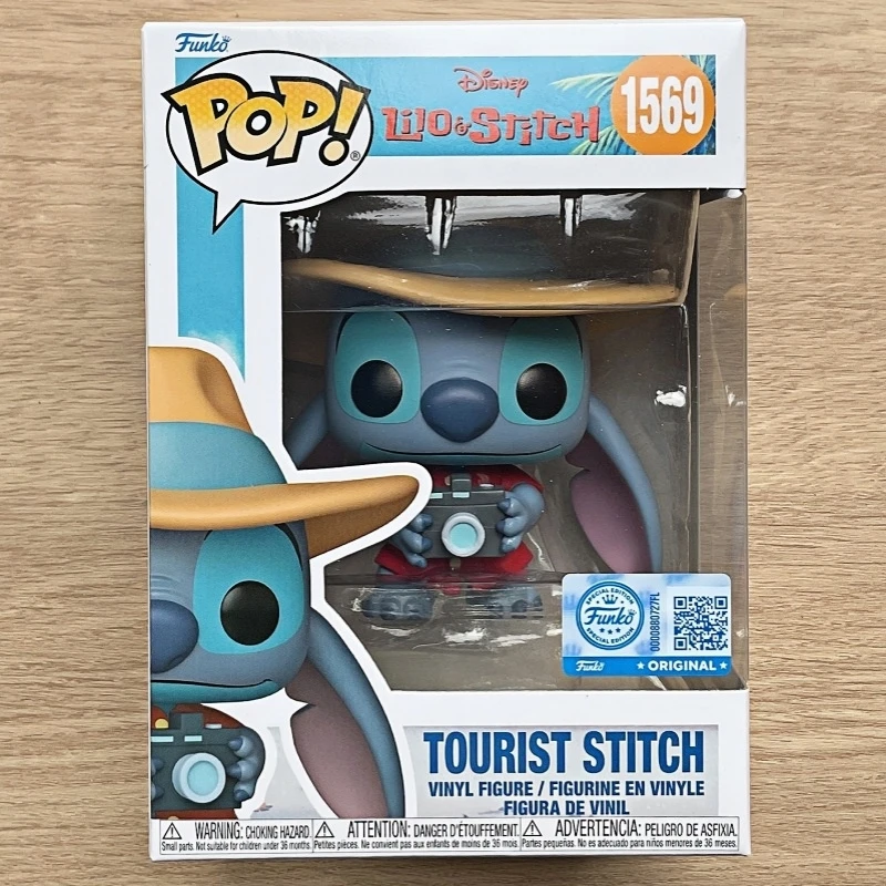 Funko Pop! Original Disney Lilo & Stitch Tourist Stitch #1569 Vinyl Figure Collectible Model Desktop Ornament Toy Gift for Fans