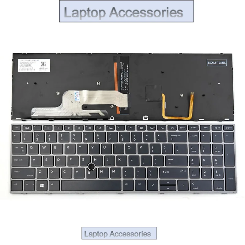 

Новая клавиатура для ноутбука HP ZBOOK 15 G5 G6 17 G5 G6, США с подсветкой и точкой L29635-001 L12764-001 L12765-001 L28407-001