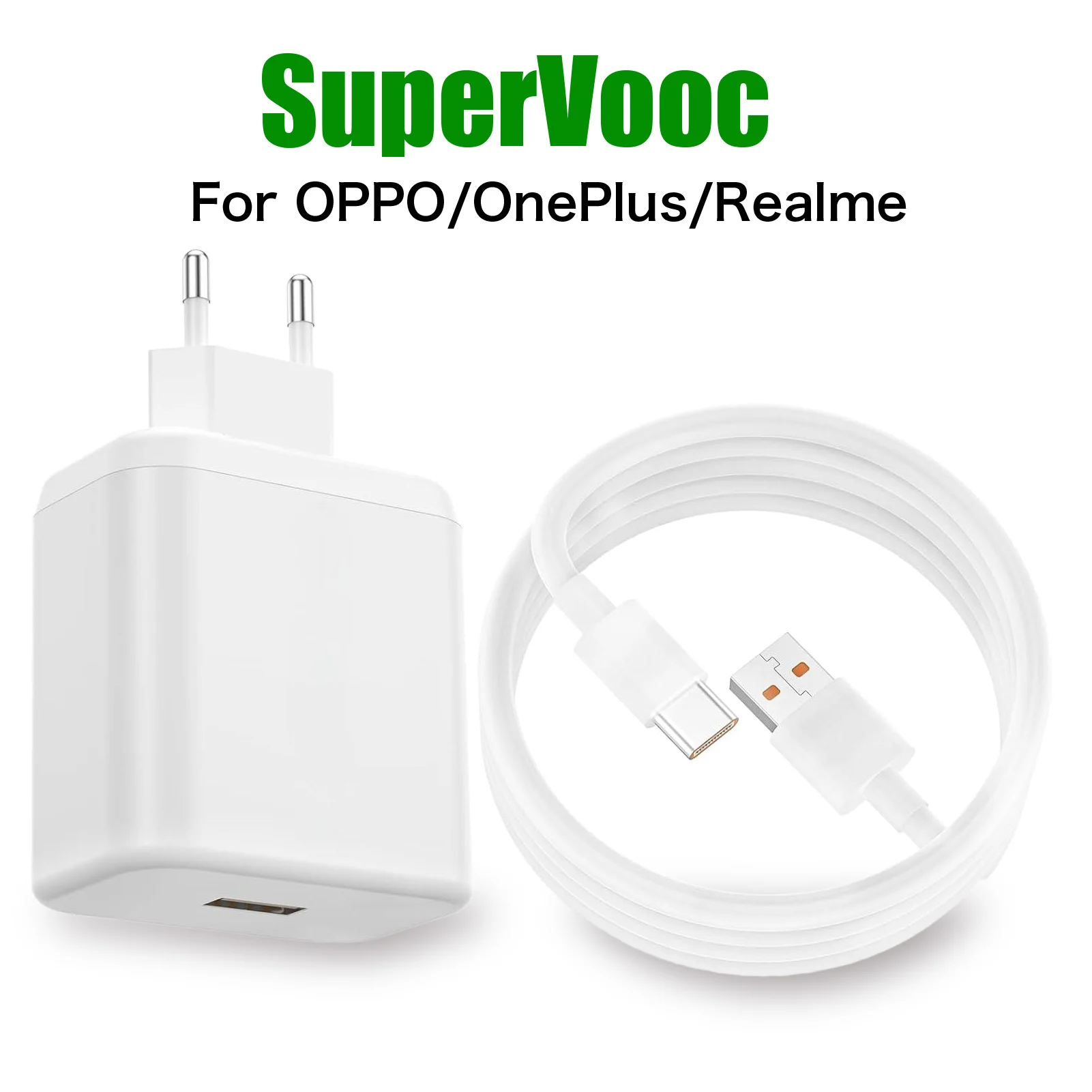 65W Supervooc 2.0 Fast Charger For Oppo K9 Find X2 X3 X5 Pro Neo Lite 5G USB Type-C Cable