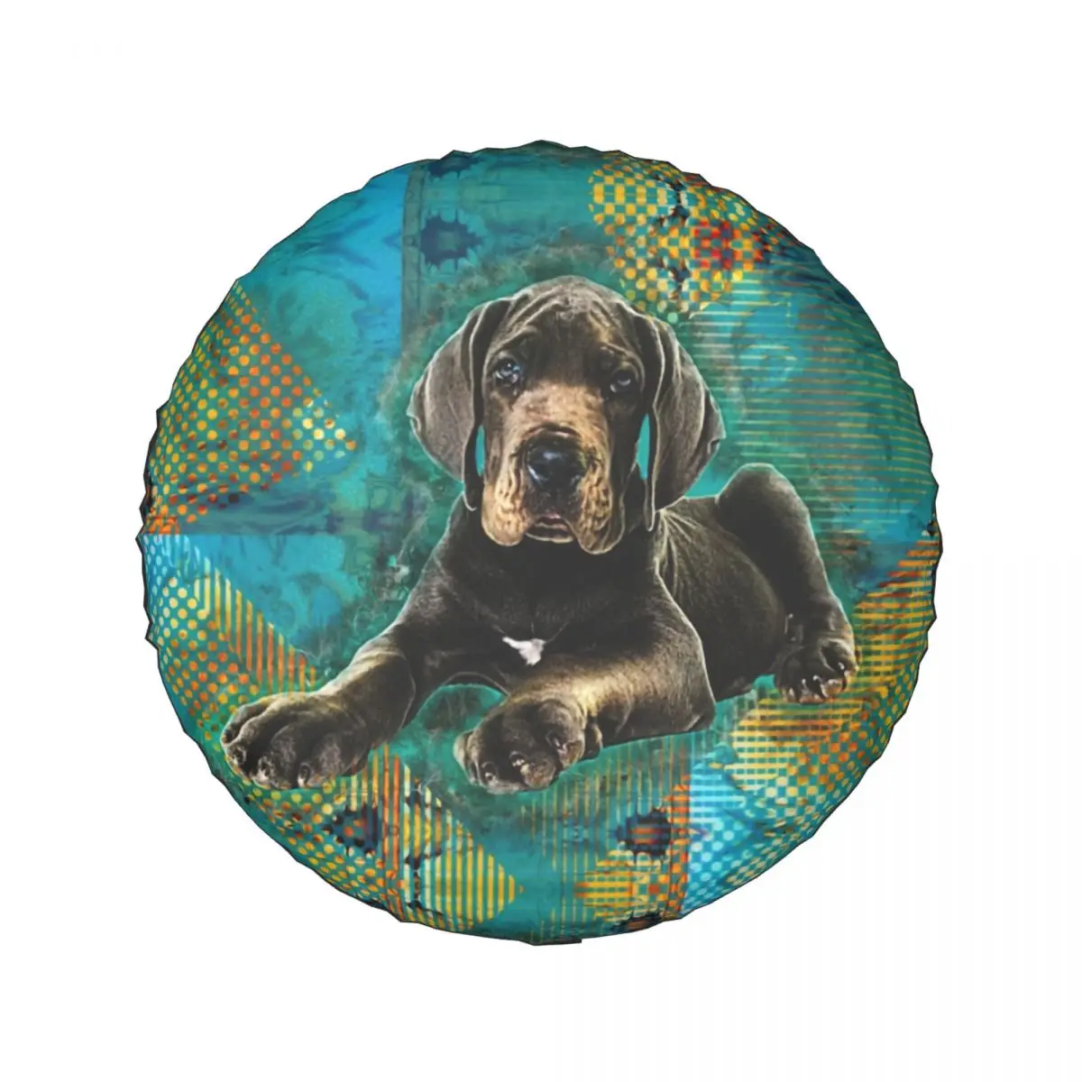 Great Dane Puppy Dog Spare Tire Cover for Jeep Mitsubishi Pajero German Mastiff Deutsche Dogge Dust-Proof Car Wheel Covers