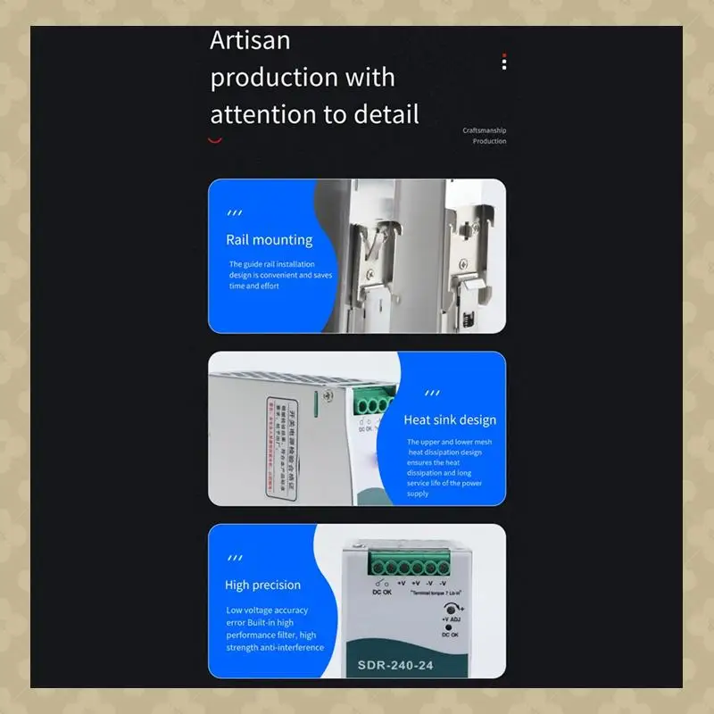 

AB45 SDR-120-24 Switching Power Supply DIN-Rail Switching Power Supply With PFC Function 150% Peak Load Capability