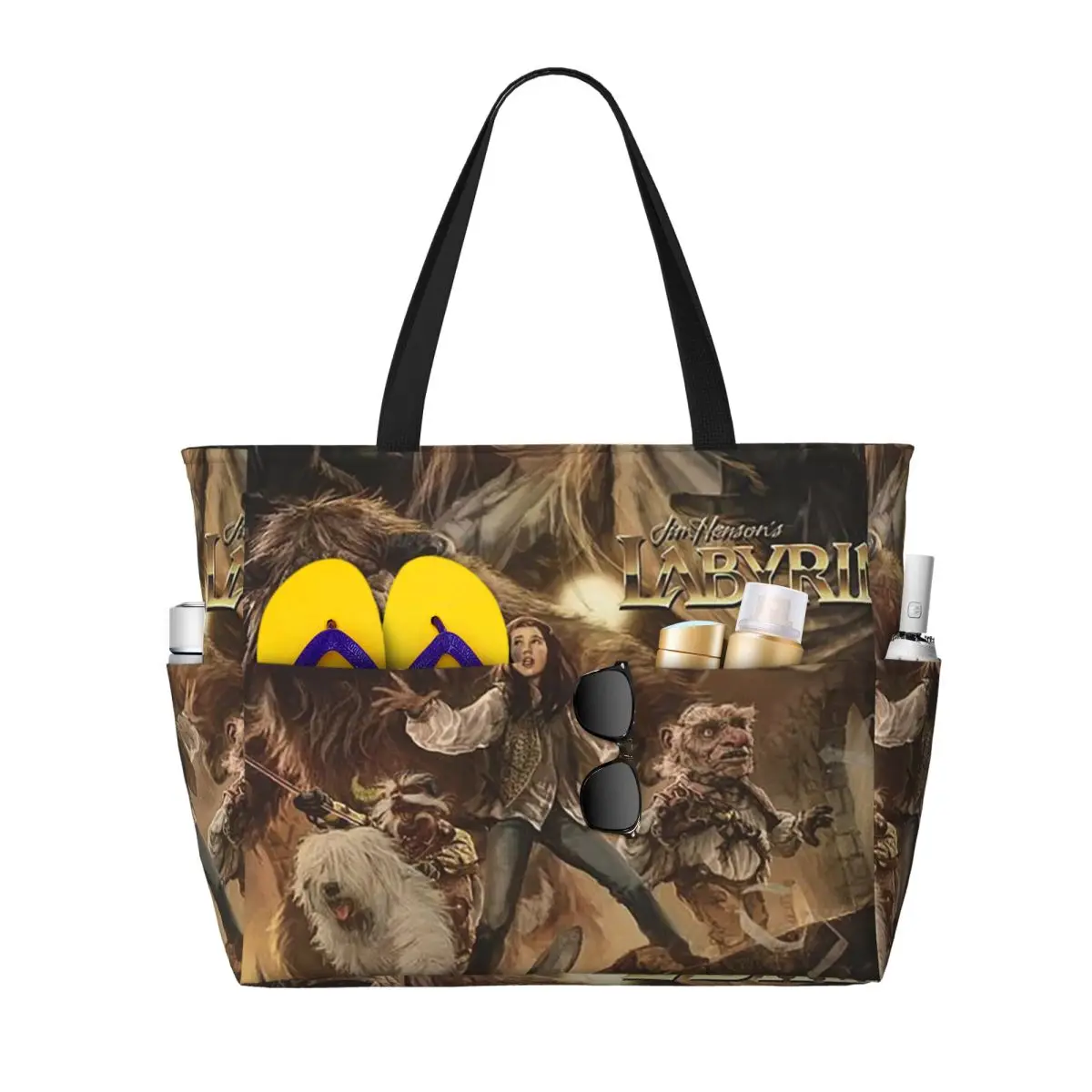 Return To Thra Labyrinth Movie Beach Tote Bag Sport Gym Yoga Duffle Large Tote Bag Women Travel Bag Fitness bag