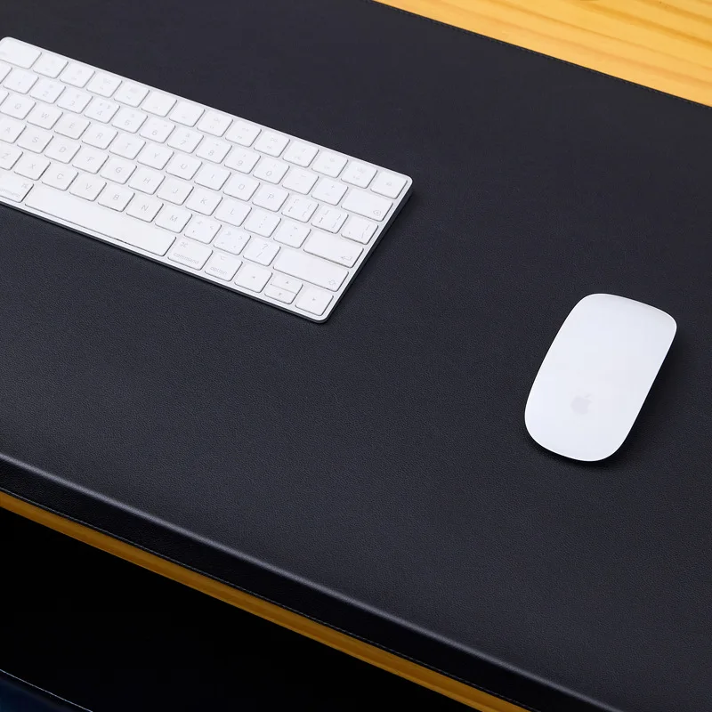 ‌Ergonomic Leather Desk Mat - XXL Non-Slip Mouse Pad with Wrist Support Stitched Edge&Textured Surface for Office Study Computer