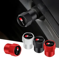 1Set Car Styling Metal Wheel Tire Valve Caps Dust Accessories For Audi Sline A1 A3 A4 B8 B7 A6 C7 A5 A7 A8 B9 B6 C6 Q2 Q3 Q5 Q7
