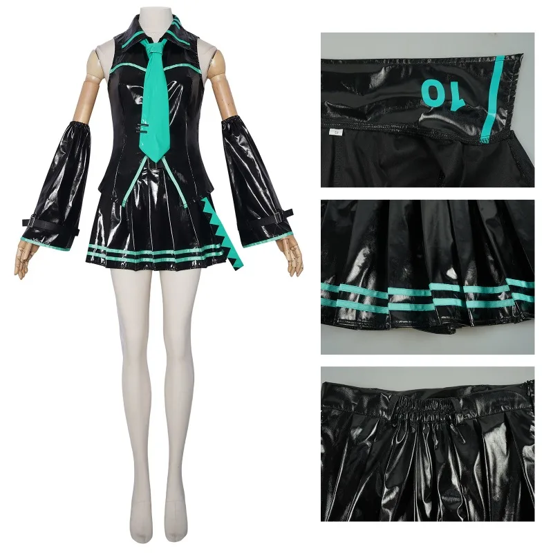 costume-de-cosplay-de-hatsune-miku-robe-noire-et-bleu-turquoise-en-similicuir-cravate-manches-amovibles-bandeau-pour-halloween-spectacle-sur-scene-vocaloid