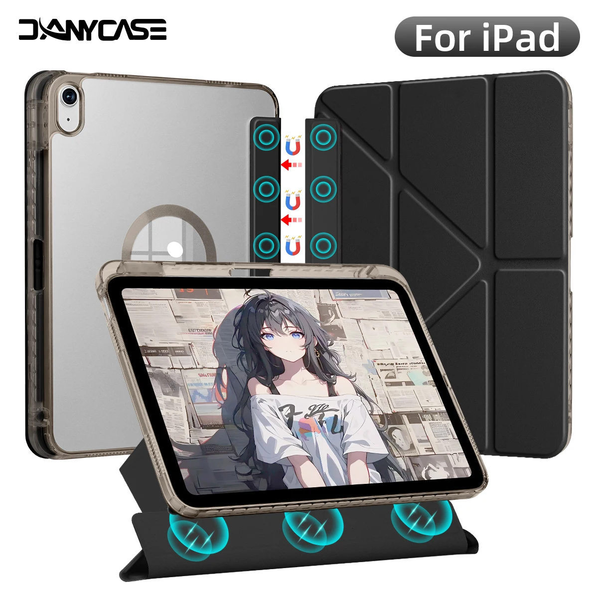 

For iPad case a16 11th 10 generation case Air4 5 Pro 11in for iPad Air 11 inch M2 M3 Case with Pen Holder ﻿Frosted Tablet Case