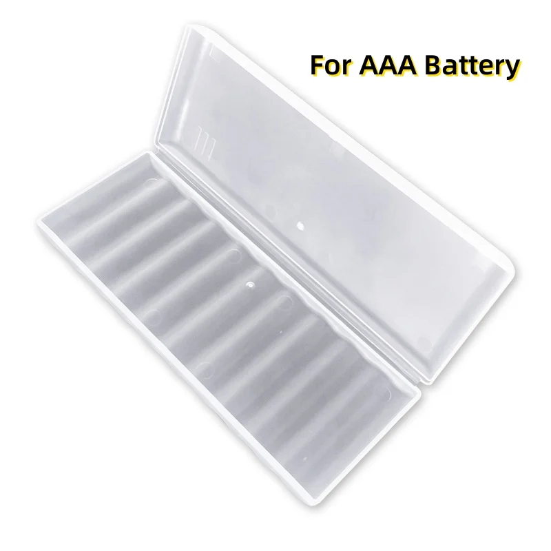 1Pcs 10 Slot Portable Transparent Plastic Battery Storage Box Hard Container Holder Case For AAA Battery Organizer Accessories