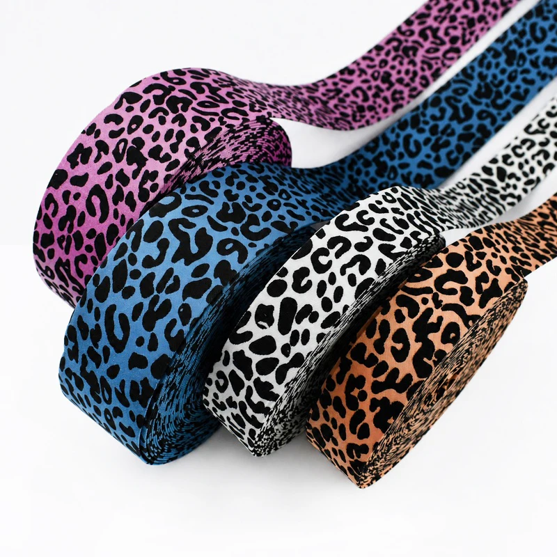 10/20Yards 10/25/40mm Leopard Print Webbing Tape for Camera Straps Bag Guitar Decorative Band Sewing Craft Trim Accessories