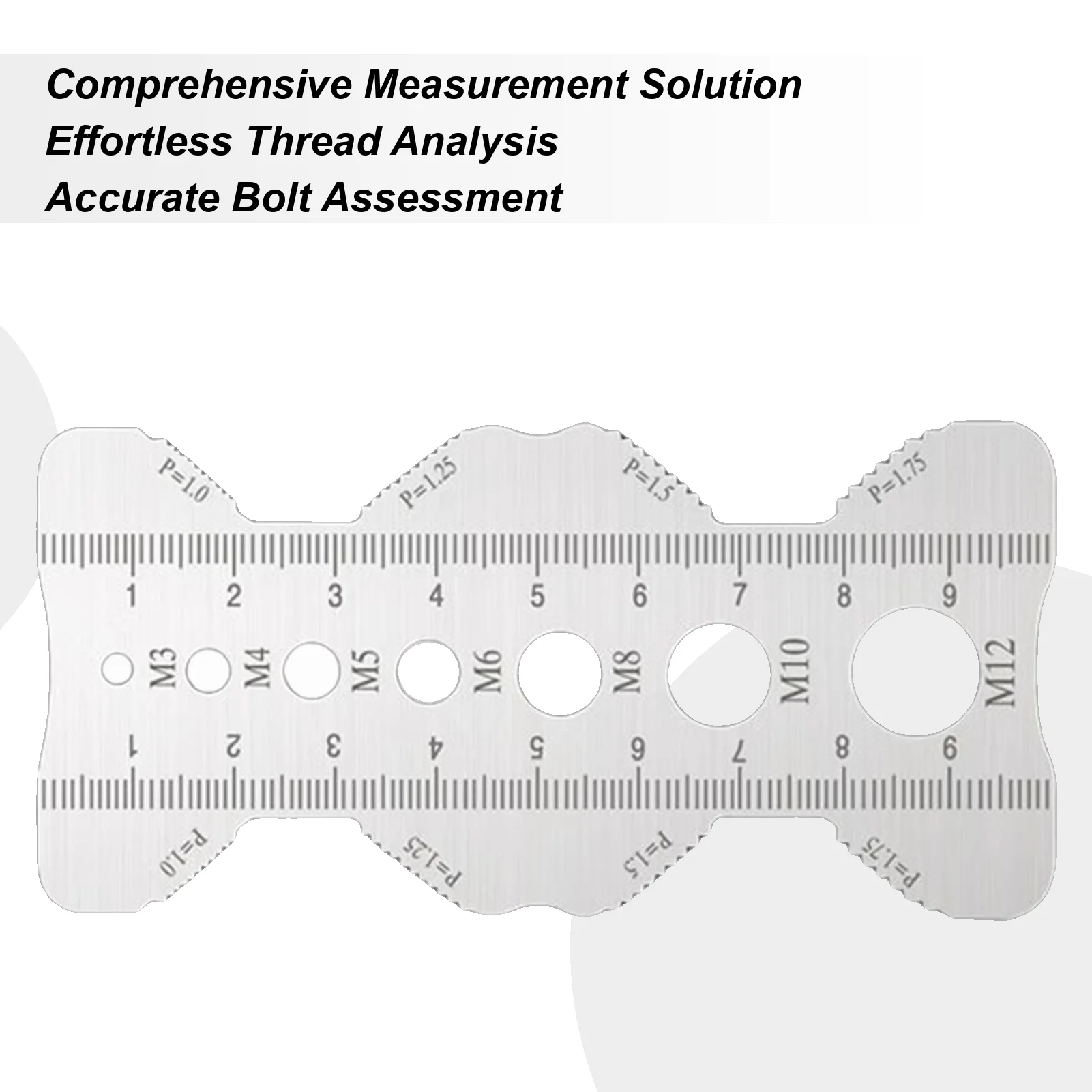 Bolt Measuring Tool Stainless Steel Pitch Ruler Portable Bolt Sizing Tools For Engineers For Engineers Home Repair Garage