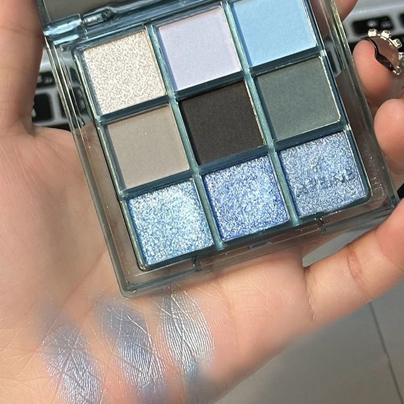 9-color eye shadow palette - vibrant colors, shiny palette, waterproof and durable, suitable for music festival makeup