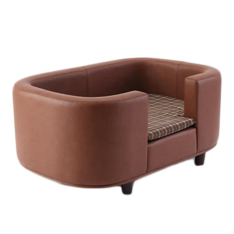 Large Pet Supplies Sofa Elevated Bed Luxury PU Leather Cat Dog Sofa Pet Bed