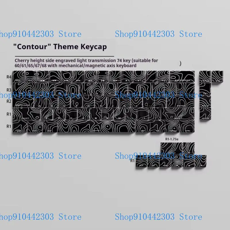 L4MD 64/74Key Keycaps Contour3.0 KeyCap Seitdruck Backbeleuchtungstaste für 60 Tastaturen – Detail 2