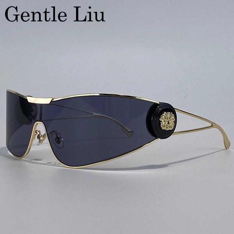 

Y2K Punk Sports Shield Sunglasses Women 2026 Luxury Brand Steampunk Windproof One-Piece Goggle Eyewear Wrap Around UV400 Shades