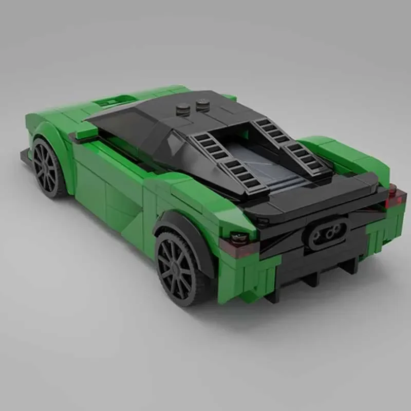 Snelheidskampioen Model MOC Gebouw Tweezits Acht Cilinder Supercar Modulaire Technologie Geschenken Vakantie Monteer Kinderen Speelgoedpak