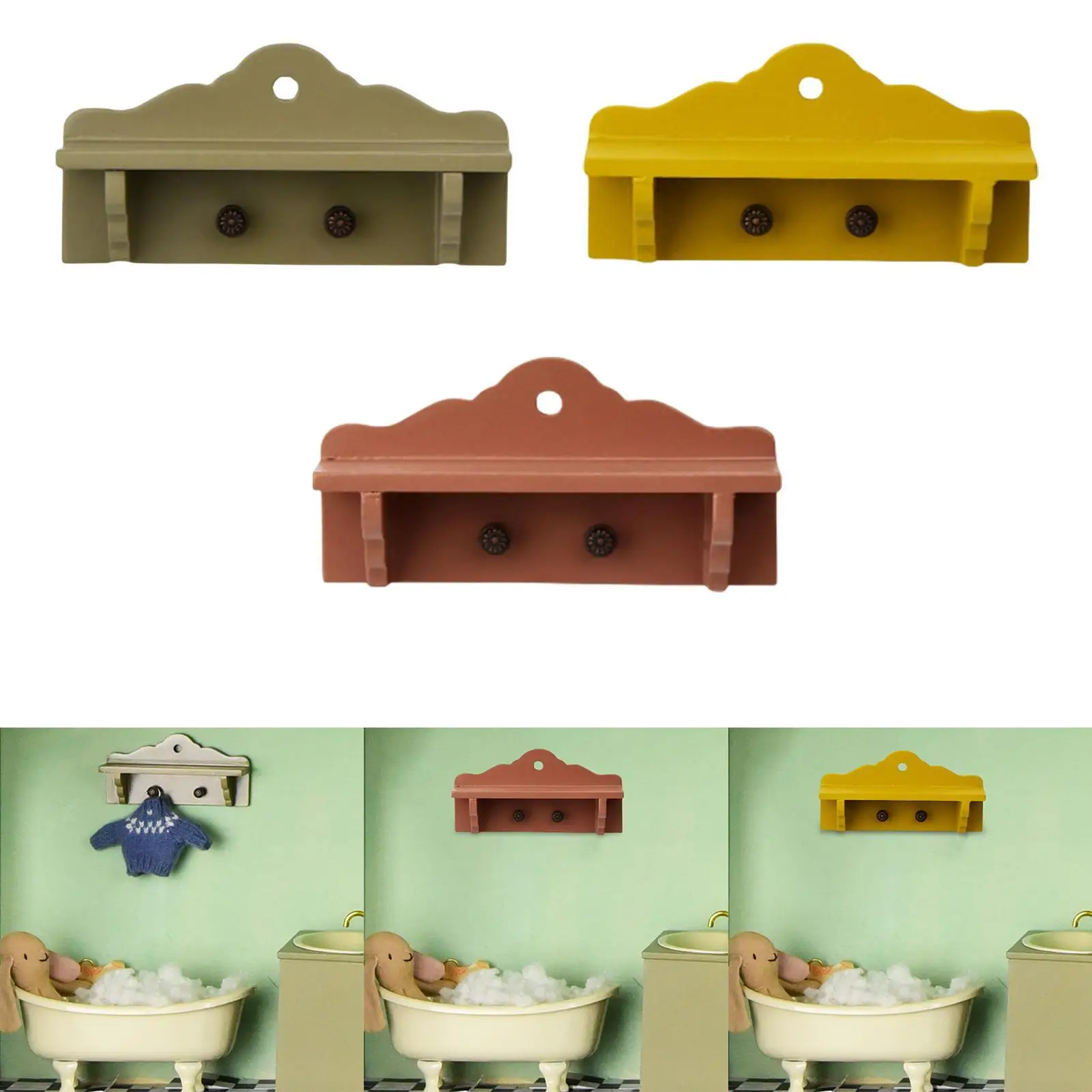 

Кукольный домик, вешалка для шляп и пальто, модель кукольного домика, деревенский мини-вешалка для шкафа для фотосессии, украшение для спальни, дома, гостиной