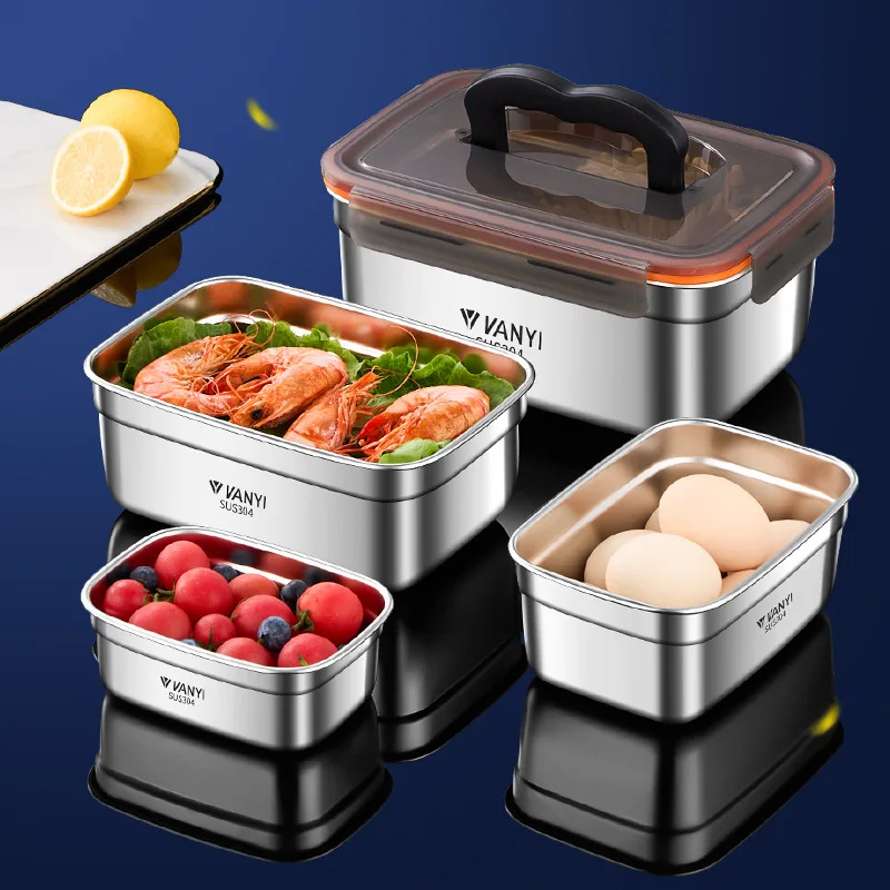 304 Stainless Steel Lunch Box Travel Leakproof Bowls Home Containers Microwave Heating Lunchboxs  Big Capacity Food Lunchbox